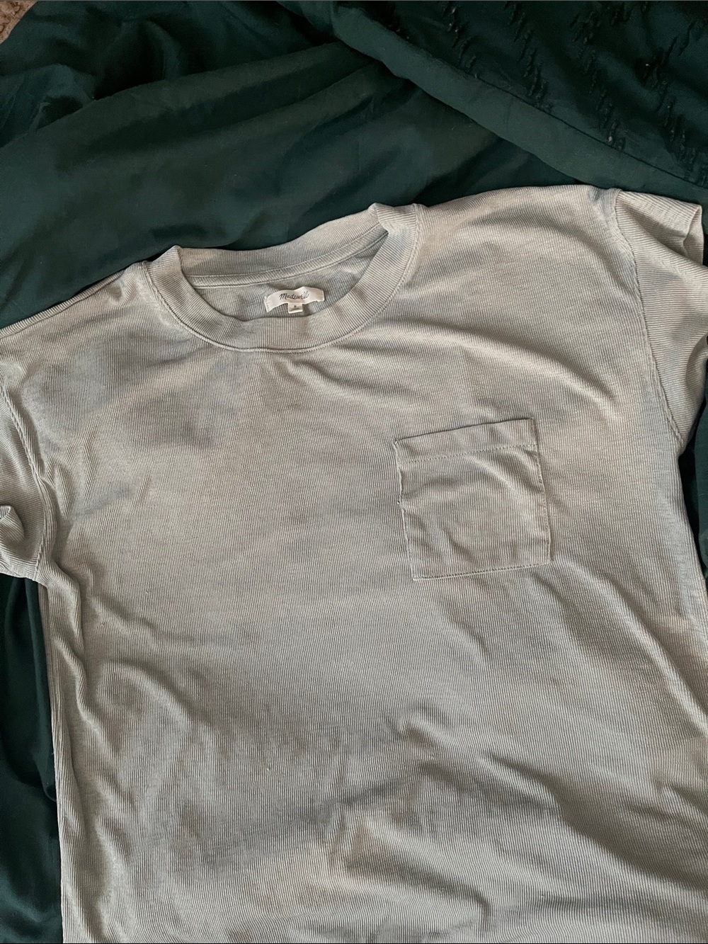 Madewell like New Classic Crew Neck Pocket T-Shirt - Light Olive